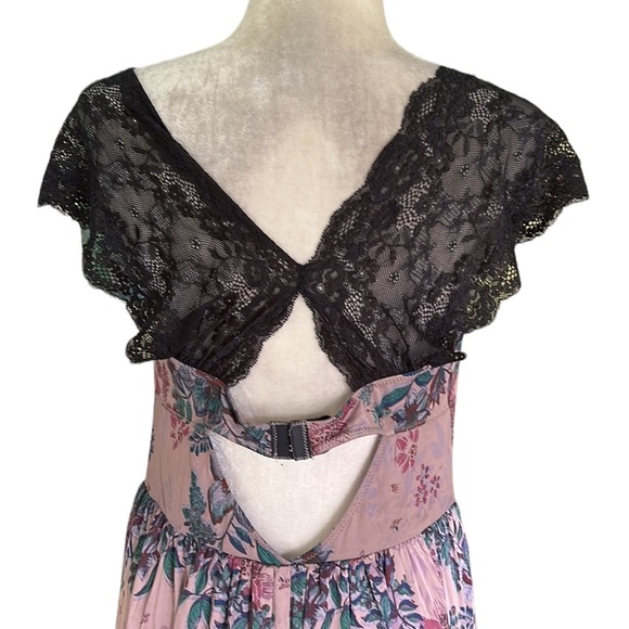 RARE Free People Bad For You Lace & Floral Bodysuit Corset Slip Maxi Dress - L - Picture 11 of 16